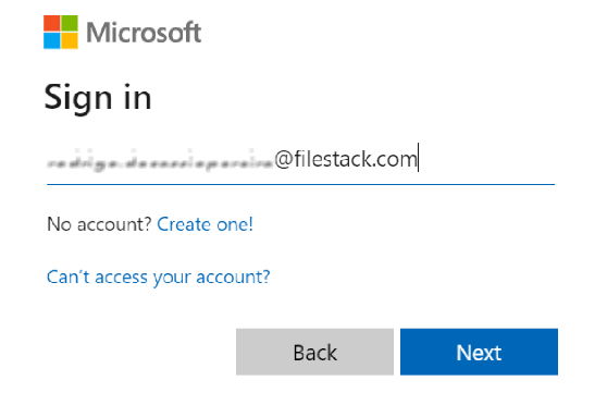 Microsoft Sign in Credentials