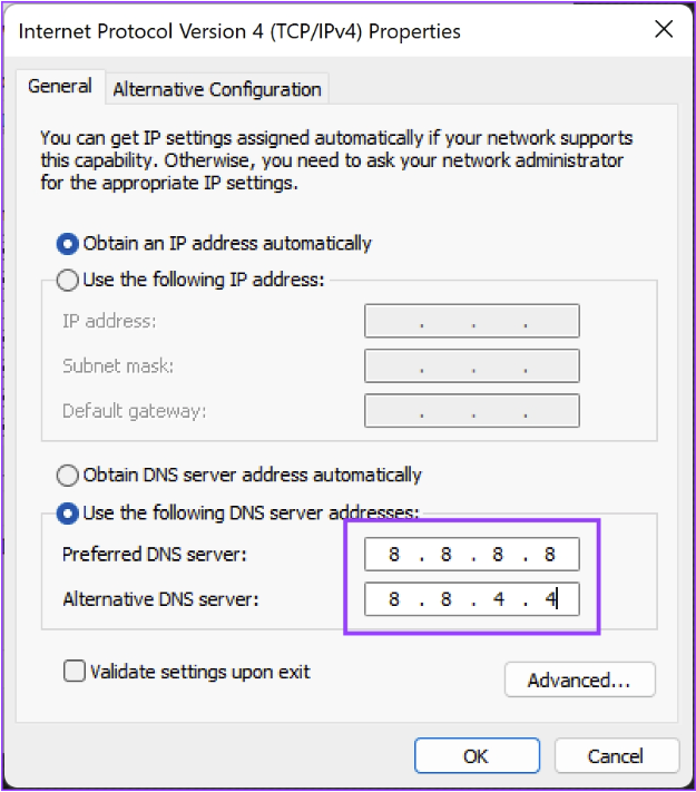 DNS Server Address